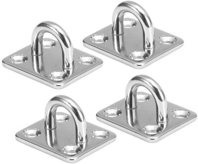 4 Stuks Mount Haak Pad Eye Platen Mariene Hardware Multifunctionele Muurbevestiging Haak Loops Voor Oefening Resistance Bands Swingende M5