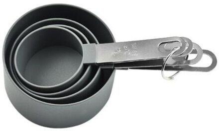 4 Stuks Multifunctionele Cup Meetinstrumenten Pp Bakken Accessoires Roestvrij Staal/Plastic Handvat Keuken Tool Gadgets En Accessoires 4stk grijs cup