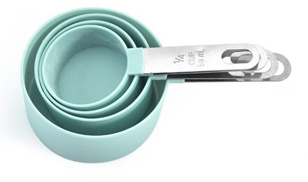 4 Stuks Multifunctionele Cup Meetinstrumenten Pp Bakken Accessoires Roestvrij Staal/Plastic Handvat Keuken Tool Gadgets En Accessoires 4stk groen cup