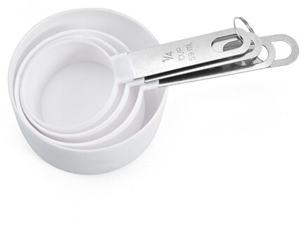 4 Stuks Multifunctionele Cup Meetinstrumenten Pp Bakken Accessoires Roestvrij Staal/Plastic Handvat Keuken Tool Gadgets En Accessoires 4stk wit cup