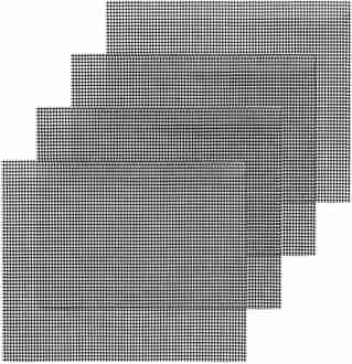 4 Stuks Non Stick BBQ Grill Mesh Herbruikbare Teflon Grillen Netto Barbecue Mat voor Grillen, Koken, bakken, Barbecue, 40x33