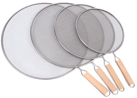 4 Stuks Olie Vet Ploetert Screen Rvs Vet Ploetert Guard Voor Koekenpan Gereedschap 21Cm/25Cm/29Cm/33Cm