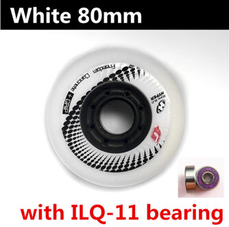 4 Stuks Originele Azië Edition Hyper + G Inline Skates 80Mm Wiel Zwart Wit H + G Vrijheid Beton grip Limited Rodas Met ILQ-11 84A wit 80mm ILQ11