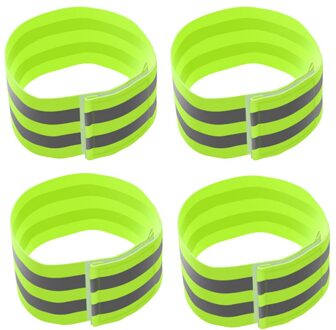 4 Stuks Outdoor Reflecterende Armlet Praktische Lichtgevende Armband Arm Decor Voor Sport Fitness Activiteiten (Fluorescerend Groen)