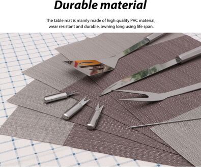 4 Stuks Placemat Warmte Isolatie Wasbare Delicate Geweven Patroon Duurzame Beschermende Pvc Tailored Praktische Stijl Schotel Kussen Set koffie