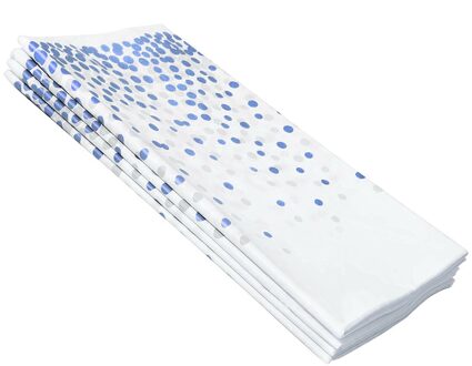 4 Stuks Plastic Tafelkleden Voor Rechthoek Tafel Partij Tafelkleden Wegwerp Gold Dot Confetti Rechthoekige Tafel Covers Blauw