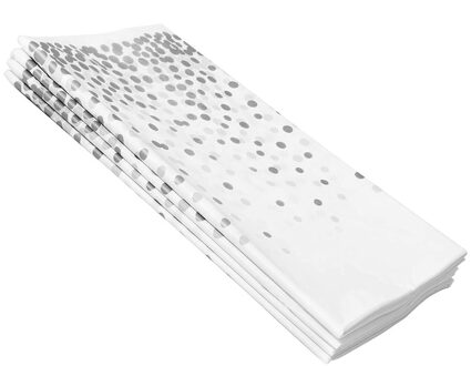 4 Stuks Plastic Tafelkleden Voor Rechthoek Tafel Partij Tafelkleden Wegwerp Gold Dot Confetti Rechthoekige Tafel Covers Zilver