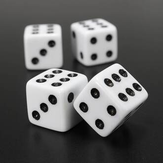 4 stuks Plastic Wheel Stem Band Air Valve Stofdicht Cap Gouden Dobbelstenen Band Ventieldopjes Bike Auto Vrachtwagen Band ventiel Stofkap wit