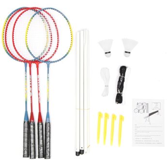 4 Stuks Professionele Badminton Rackets Set Familie Dubbele Badminton Racket Titanium Legering Lichtste Spelen Badminton Draagbare