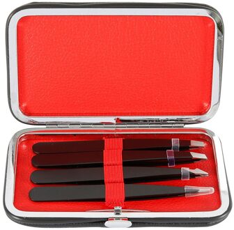 4 Stuks Professionele Roestvrij Stalen Precisie Pincet Voor Wenkbrauwen Epileren Punt Tip/Slant Tip/Flat Tip Ontharing makeup Tools