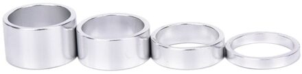 4 Stuks Road Fiets Aluminium Headset Wasmachine Mtb Fiets Voorvork Stem Spacers Fietsen Accessoires zilver