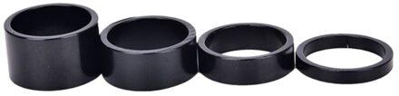4 Stuks Road Fiets Aluminium Headset Wasmachine Mtb Fiets Voorvork Stem Spacers Fietsen Accessoires zwart