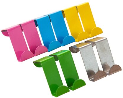 4 Stuks Roestvrij Stalen Deur Terug Stijl Kapstokken Multifunctionele Deur Terug Haken Familie Kleding Sleutel Hanger (zilver)