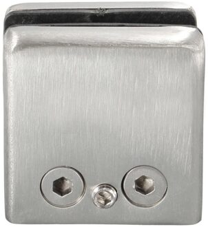 4 Stuks Roestvrij Stalen Vierkante Klem Houder Beugel Clip Voor Glas Plank Leuningen Zilver