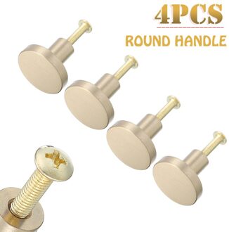 4 Stuks Ronde Goud Messing Handgrepen Keukenkast Deurknoppen Kast Lade Trekt Meubelen Hardware Messing Lade Trekt