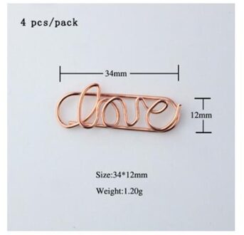 4 Stuks Rose Gold Paperclips Bladwijzer Planner Gereedschap Scrapbooking Gereedschap Memo Clip Metalen Binder Paperclip Ndex Bladwijzer Voor Boeken 6