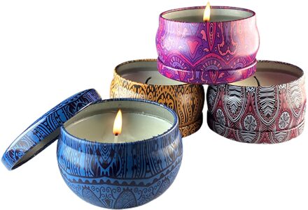 4 Stuks Rozemarijn Lavendel Vanille Citroen Essentiële Olie Geurkaars Aromatherapie Milieuvriendelijke Kaars