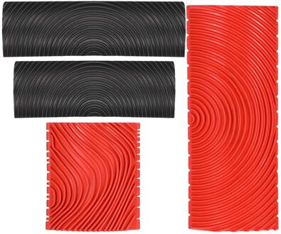 4 Stuks Rubber Houtnerf Graining Patroon Diy Graan Schilderij Tool Hout Korrelen Schilderen Tool Huishouden Muur Art Verf