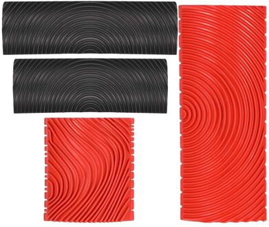 4 Stuks Rubber Houtnerf Graining Patroon Diy Graan Schilderij Tool Hout Korrelen Schilderen Tool Huishouden Muur Art Verf
