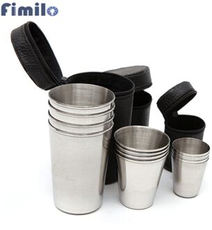 4 Stuks Rvs Metalen Beker Bier Cups Witte Wijn Glas Koffie Tumbler Thee Melk Mokken Outdoor Reizen Camping mokken Drinkware 30ML-S