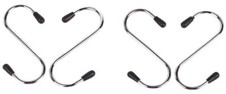 4 Stuks Rvs S-Vorm Haak Keuken Slaapkamer Multifunctionele Reling S Hanger Haak Sluiting Holder Haken opknoping Opslag Gereedschap