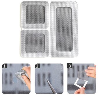 4 Stuks Screen Reparatie Tape Patch Zelfklevende Netto Mesh Gebroken Gaten Anti Mosquito Fly Insect Insect Reparatie Scherm muur Patch Sticker