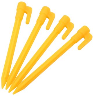 4 Stuks Set Camping Plastic Stakes Duurzaam Outdoor Strandlaken Picknick Tent Deken Mat Geel Plastic Stakes Camping Gereedschap Stakes