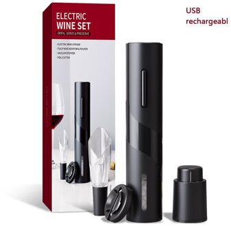 4 Stuks Set Elektrische Wein Opener Kreative Wiederaufladbare Automatische Korkenzieher Wein Flasche Opener Mit Usb Ladekabel Küch Rechargeable4-1