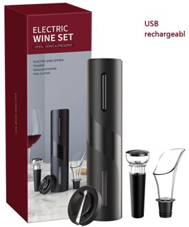 4 Stuks Set Elektrische Wein Opener Kreative Wiederaufladbare Automatische Korkenzieher Wein Flasche Opener Mit Usb Ladekabel Küch Rechargeable4