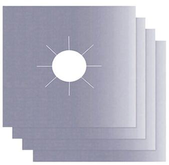 4 Stuks Set Herbruikbare Folie Cover Gasfornuis Protector Non-stick Kookplaat Brander Folie Mat Pad Schoon Liner Voor keuken Kookgerei 4stk Sliver