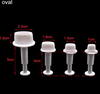 4 stuks/set van biscuit cutter food grade plastic cutter ovale/ronde biscuit cutter fondant cakevorm cake decoratie gereedschappen ovaal