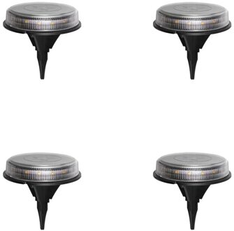 4 Stuks Set Waterdichte Solar Begraven Voor Tuin Power Grond Path Lantaarn Loopbrug Ronde Gazon Floor Huis Outdoor Decoratie Lamp