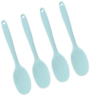 4 Stuks Silicon Lepel Mooie Voedsel Serveren Scoop Keuken Gebruiksvoorwerp Creatieve Bestek Servies Voor Thuis Restaurant (Blauw +)