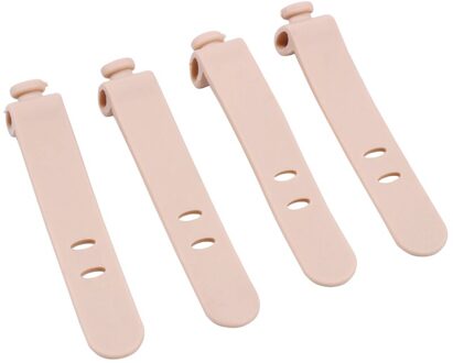 4 Stuks Siliconen Band Oortelefoon Opslag Tape Power Lijn Datakabel Tie Buiten Reizen Kabel Organizer Band Kantoor Zip Ties Khakii