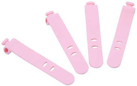 4 Stuks Siliconen Band Oortelefoon Opslag Tape Power Lijn Datakabel Tie Buiten Reizen Kabel Organizer Band Kantoor Zip Ties roze