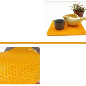 4 Stuks Siliconen Isolatie Mat Vierkante Honingraat Pot Holder Antislip Hittebestendig Plaats Mat Voor Pot Pan kom Kop (Rood + Groen +