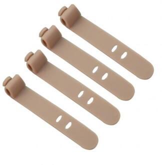 4 Stuks Siliconen Kabel Winder Oortelefoon Kabel Desktop Data Lijn Wire Cord Organizer Draad Kabel Organizer Houder Kabelhaspel gouden