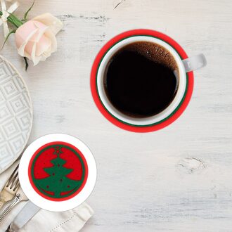 4 Stuks Siliconen Onderzetters Voor Drankjes En Koffie Kerstmis Cup Ronde Mat Pad