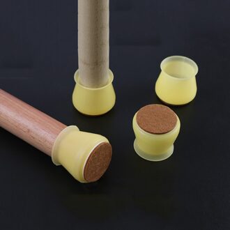 4 Stuks Siliconen Verbeterde Meubels Anti-Floor Protector Cover Met Vilt Pad Antislip Tafel Stoel Mat Caps voet Glow kleur