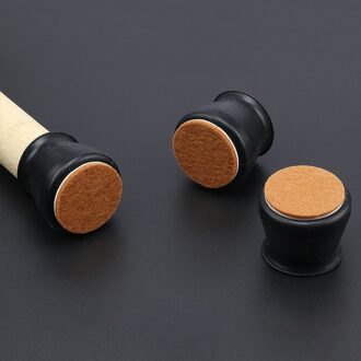 4 Stuks Siliconen Verbeterde Meubels Anti-Floor Protector Cover Met Vilt Pad Antislip Tafel Stoel Mat Caps voet zwart