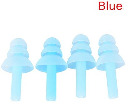 4 Stuks Siliconen Waterdicht Zwemmen Oordopjes Oordopjes Oor Protector Ruisonderdrukking Beschermende Oorbeschermers 28*11Mm licht blauw
