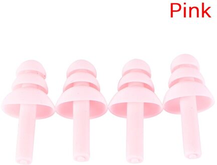 4 Stuks Siliconen Waterdicht Zwemmen Oordopjes Oordopjes Oor Protector Ruisonderdrukking Beschermende Oorbeschermers 28*11Mm licht roze