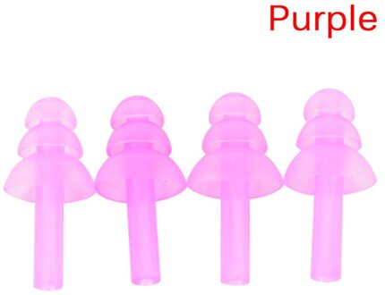 4 Stuks Siliconen Waterdicht Zwemmen Oordopjes Oordopjes Oor Protector Ruisonderdrukking Beschermende Oorbeschermers 28*11Mm Paars