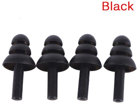 4 Stuks Siliconen Waterdicht Zwemmen Oordopjes Oordopjes Oor Protector Ruisonderdrukking Beschermende Oorbeschermers 28*11Mm zwart