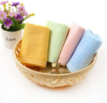 4 Stuks Soft Plain Bamboevezel Kinderen Handdoek 25*50 Cm Voor Baby Douche Badkamer Roze Geel Blauw voor Thuis Badhanddoek willekeurig kleur