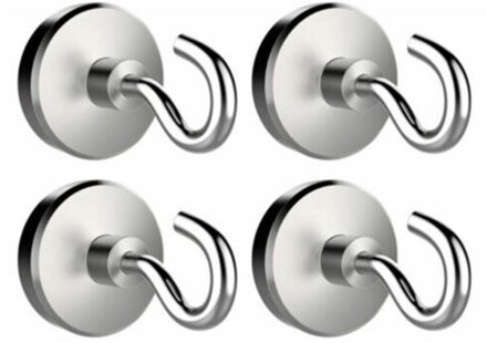4 Stuks Sterke Magnetische Haken Zware Neodymium Oppervlakken Niet Scratch Muur Gemonteerde Haken Magneet Nuttig Opknoping Tool