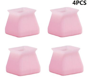 4 Stuks Stoel Benen Caps Siliconen Voeten Protector Pads Tafel Stoel Voet Cover Antislip Tafel Stoel Been Caps meubels Bescherming Mat roze