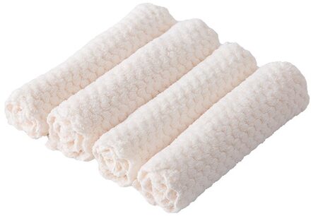 4 Stuks Super Absorberende Microfiber Vaatdoeken Dubbelzijdig Schuursponsje Rags High-Efficiency Huishoudelijke Reiniging Handdoek Beige