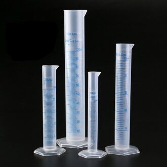 4 Stuks Transparant Plastic Maatcylinder Maatcilinder Lab Reageerbuis 10 Ml, 25 Ml, 50 Ml, 100 Ml