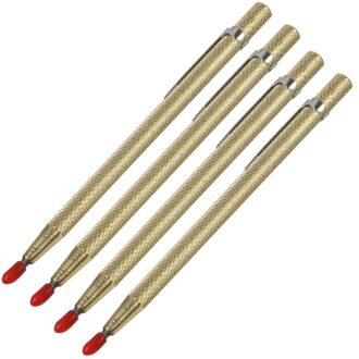 4 Stuks Tungsten Carbide Scribe Etsen Graveren Pen Carve Graveur Kraspen Gereedschap Voor Rvs Keramiek En Glas gouden